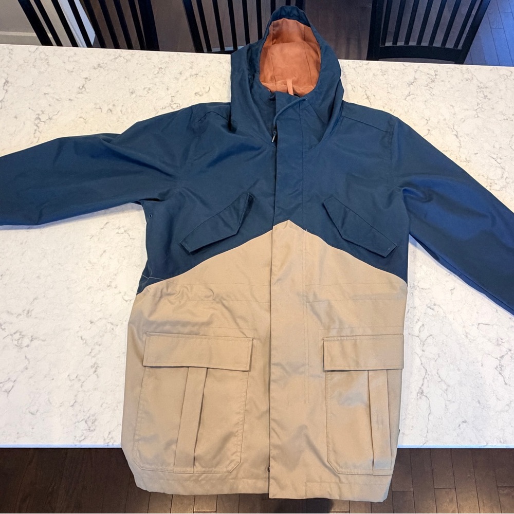 Nike Men's Blue and Tan Snowboarding Jacket